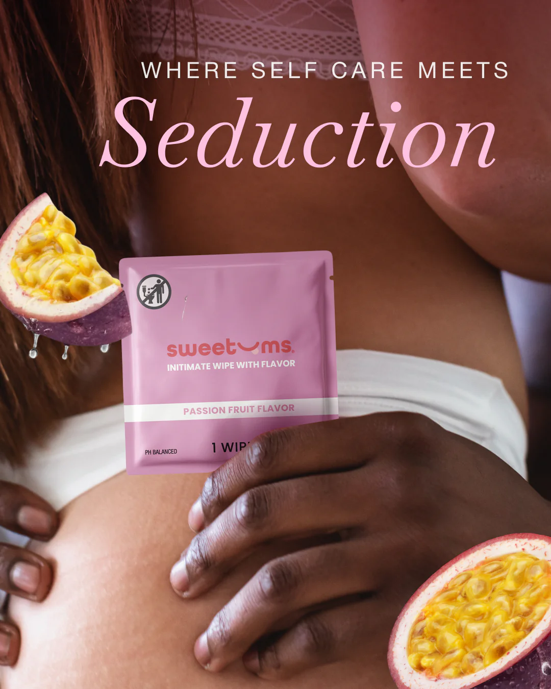 Sweetums Passion Fruit Flavored Intimate Wipes - Image 3