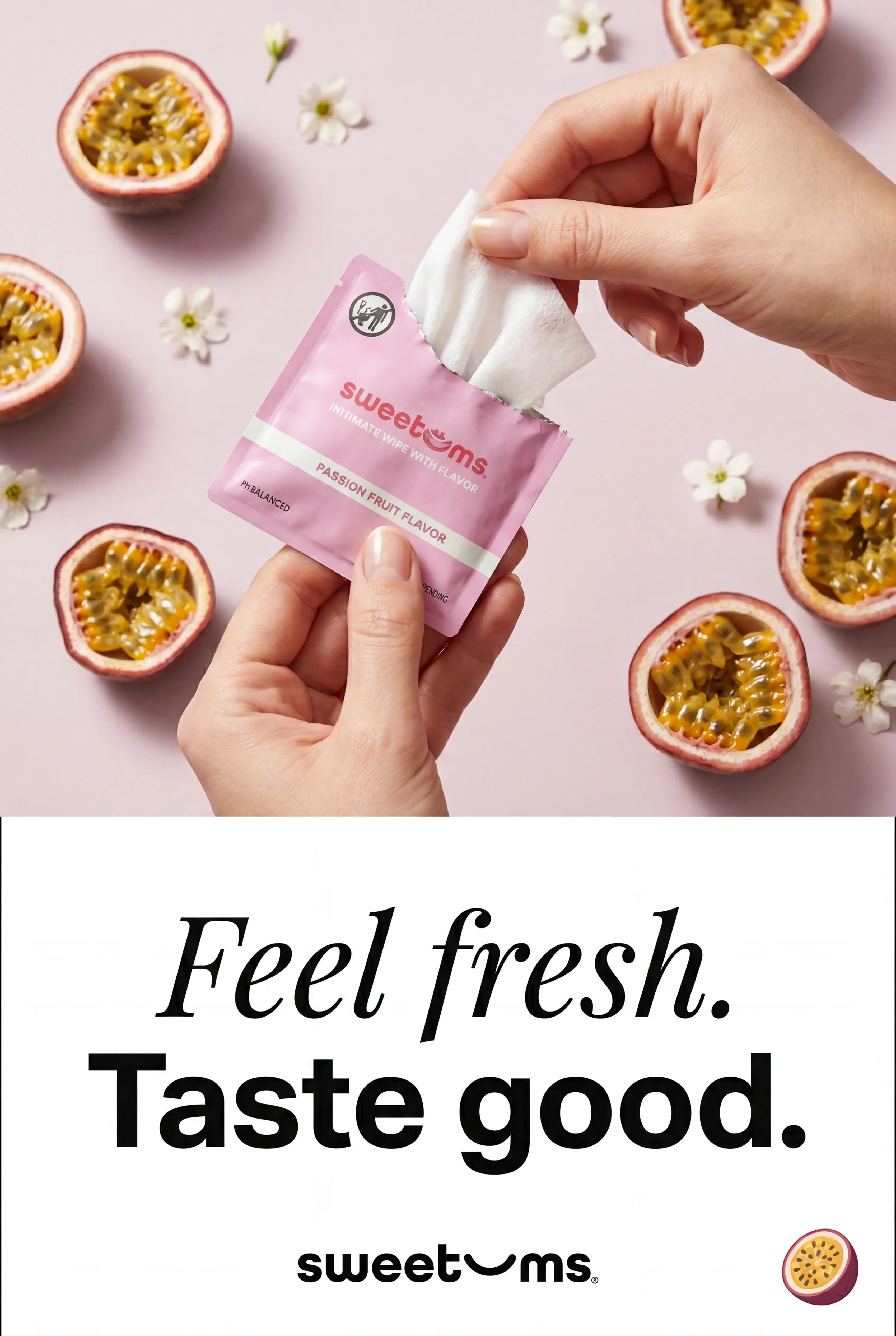 Sweetums Passion Fruit Flavored Intimate Wipes - Image 6