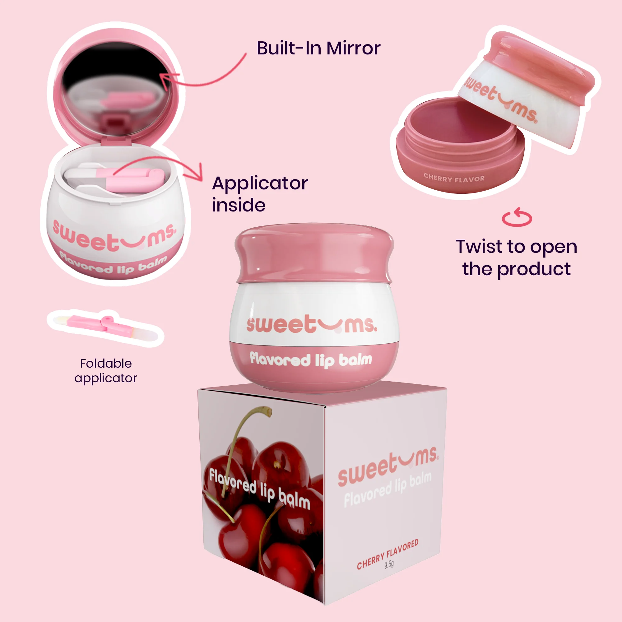 Sweetums Cherry Flavored Lip Balm - Image 4