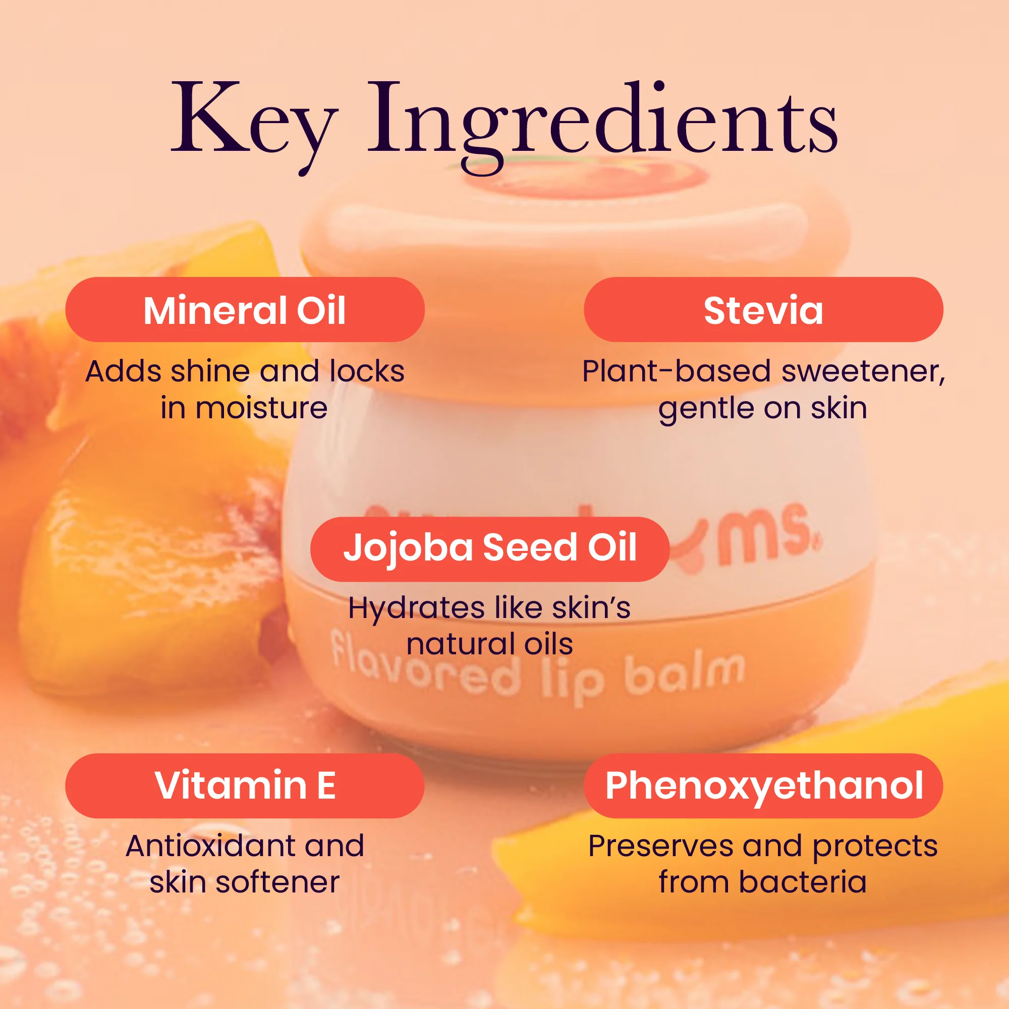 Sweetums Peach Flavored Lip Balm - Image 4