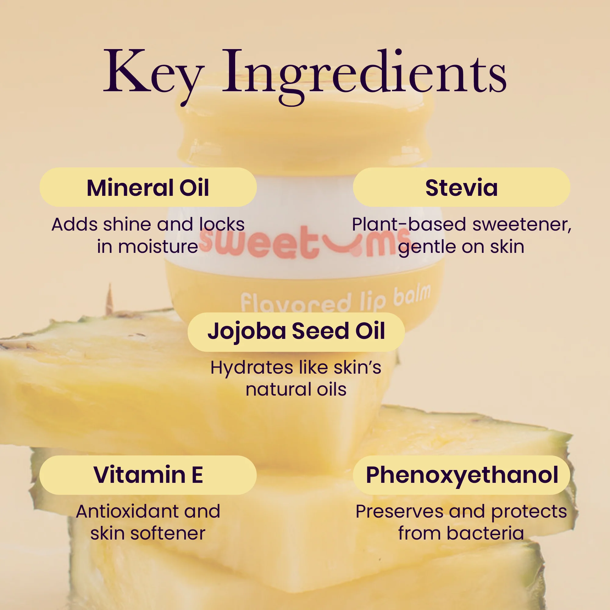 Sweetums Pineapple Flavored Lip Balm - Image 3