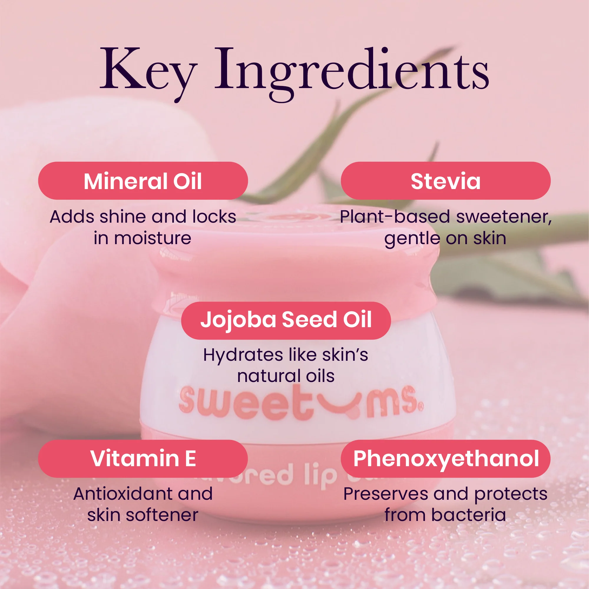 Sweetums Sweet Rose Flavored Lip Balm - Image 3