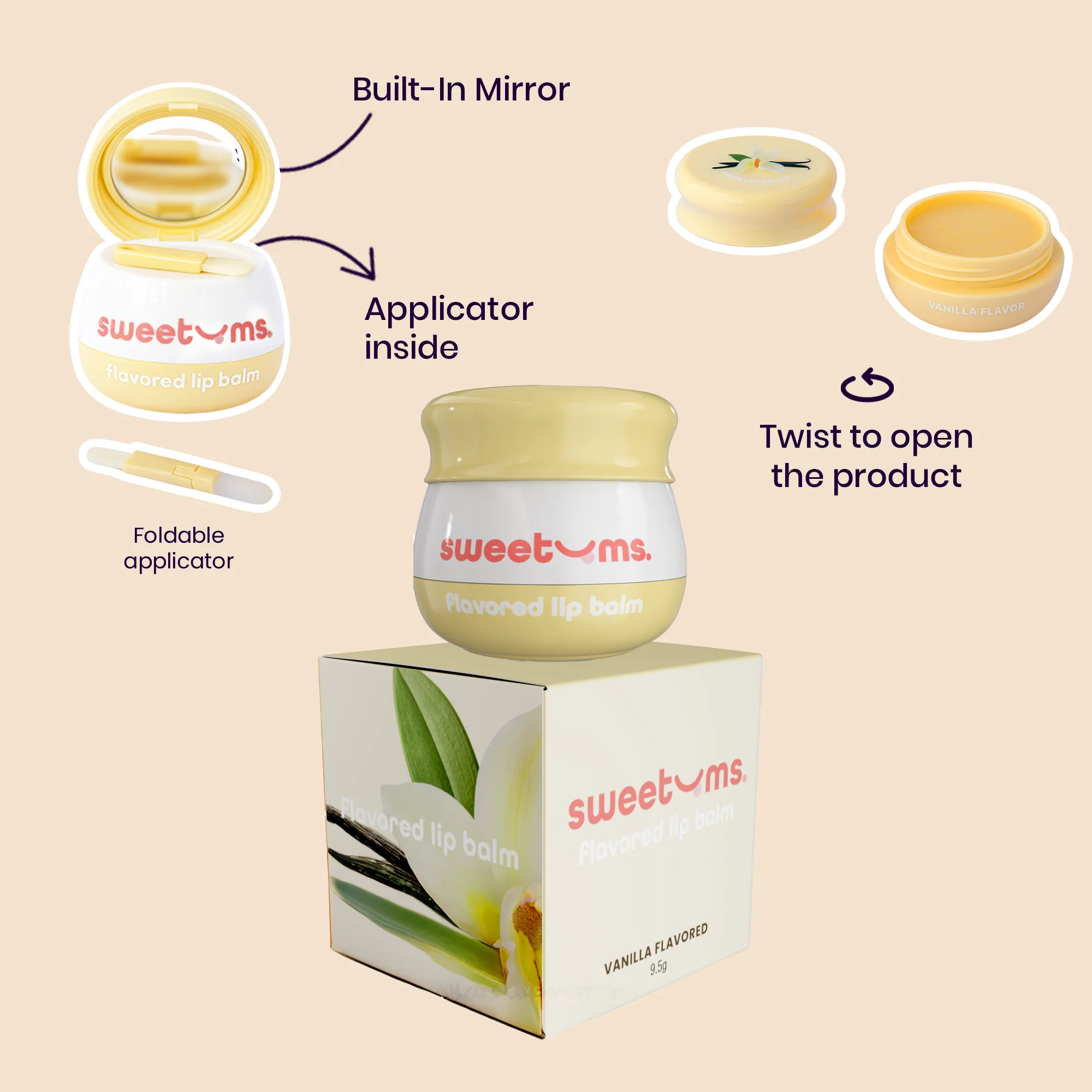 Sweetums Vanilla Flavored Lip Balm - Image 4